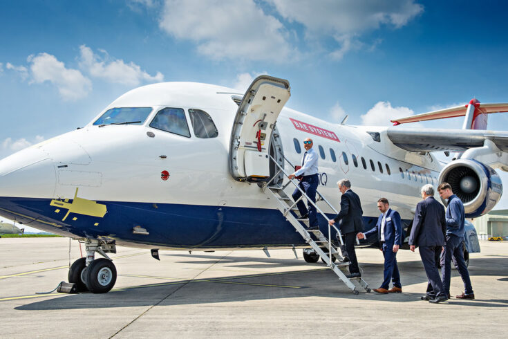 Andrew Griffith's quantum visit to Infleqtion on 9 May 2024. Andrew along with others boarding the flight.